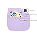 Blummy PU Leather Camera Case Compatible with Fujifilm Instax Mini 11/ Mini 9/ Mini 8 Instant Camera with Adjustable Strap and Pocket (Grape)