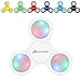 Fidget Hand Finger Spinner, Accmor EDC Toys with Battery Replaceable LED Lights Helps Stress Reducer Relieves ADHD Anxiety for Kids & Adults?White?