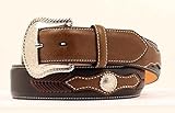 Nocona Men's Scalloped Overlay With Concho Leather Arrow Lacing Belt