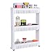 HOMFA Gap Storage Slim Slide Out Tower Rack Shelf with Wheels for Laundry, Bathroom & Kitchen (3-tier)