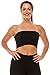 Kurve Seamless Bandeau Tube top - UV Protective Fabric, Rated UPF 50+ (Non-Padded) Made in USA, Black, Medium/Large