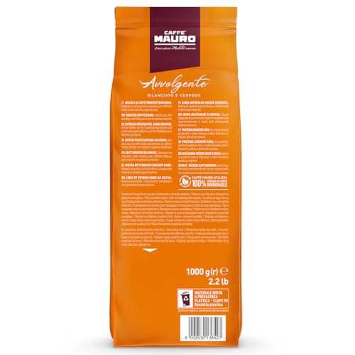 Caffè Mauro Torrefazione – Kaffeebohnen – 1 kg – Avvolgente Mischung – mittlere Röstung – Intensität 8/10 – hergestellt in Italien – 1kg Packung 2