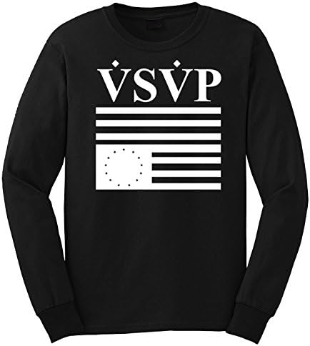 VSVP ASAP Rocky Flag Long Sleeves Men's CrewNeck Sweater (Large, Black)