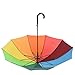 Rainbrace Unisex Rain Umbrella Long-handle Rainbow Fashion, Windproof Umbrella Arc 46-Inch with 10 Ribs