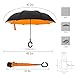 Ylovetoys Inverted Umbrella with C-Shaped Handle Inside Out Windproof Umbrella Upside Down Reverse Umbrella Double Layer Travel Umbrella