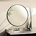 MORIGEM Round Mirror, 27.6” Wall Mirror, Wall-Mounted Mirror for Bedroom, Bathroom, Living Room & Entryway, 1.4” Metal Frame Vanity Mirror, Black
