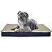 Furhaven Water-Resistant Indoor-Outdoor Convertible Sherpa Top Mattress Egg Crate Orthopedic Foam Dog Bed - Marine Blue, Large