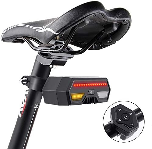 Yeeshy Bike Tail Light with Turn Signals, Ultra Bright, Wireless Remote Control USB Rechargeable, Safety Warning Bike Brake Lights and Flashing Lights, Waterproof IPX4