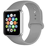 BOTOMALL Compatible with Iwatch Band 38mm 40mm 42mm 44mm Classic Silicone Sport Replacement Strap Bracelet for Iwatch All Models Series 4 Series 3 Series 2 Series 1 (Fog,38/40mm S/M)