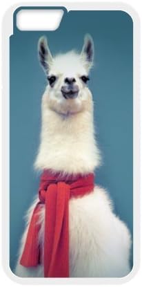 Generic White llama with a pink scarf Design TPU + PC Case for Iphone 6 4.7inch Screen