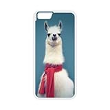 Generic White llama with a pink scarf Design TPU + PC Case for Iphone 6 4.7inch Screen
