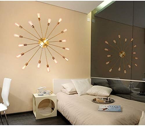 グレース ゴールデンラジアルアメリカンレトロ工業用風マルチヘッドウォールランプ天井ランプリビングルームランプスタディランプ ペット用品 繊細 B087cfgfy6 新作製品 ビューティー 世界最高品質人気 正規品送料無料 ゲーム 100 品質保証 激安超特価