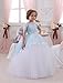 Abaowedding Flower Girls Long First Communion Dresses Kids Pageant Prom Ball Gowns(Size 6,Blue)