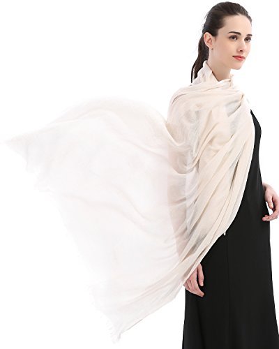 Premium Women Extreme Soft Scarf Wrap Shawl For Any Season, Super Size, Rich Color Choice ( Cream )