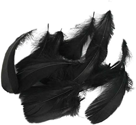 Pigeon Fleet 400 Pcs DIY Black Artificial Goose Feathers Birthday Party Wedding Festival Party Decor, 3-5 inch
