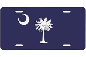 Puibun License Plates South Carolina Flag Decorative License Plates,Vanity Tag,Metal Car Plate,Aluminum Novelty License Plate for Men/Women/Boy/Girls Car,6 X 12 Inc