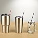 Dakoufish 12 Piece 9 Inch Reusable Plastic Thick Drinking Straws BPA Free Mason Jar Straws Big Stripe (9inch Black)