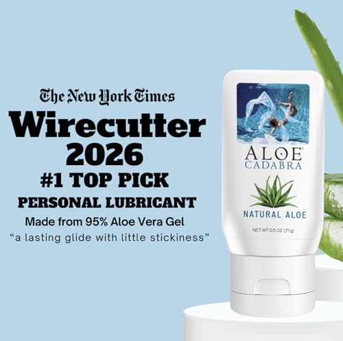 Aloe Cadabra Natural Water Based Personal Lubricant and Vaginal Moisturizer, Organic Aloe Lube for Men, Women and Couples, Non-Staining, pH Balanced (Unscented 2.5 Ounces, 1 Pack)