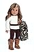 Wild Cat - 4 Piece 18 inch Doll Outfit - Faux Fur Vest, Boots, Brown Pants and Ivory Blouse - (Doll Not Included)