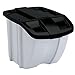 Suncast 18 Gallon Indoor or Outdoor Stackable Waterproof Recycling Lidded Storage Container Bin with Front Flap, Gray (4 Pack)