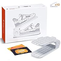 RocketElephant Adjustable Shoe Slots Organizer (10-Piece Handy Pack) - Upgraded High,Low Heels and Sneakers Storage Space Saver / Premium Shoe Stacker and Holder / 4-levels Adjustable