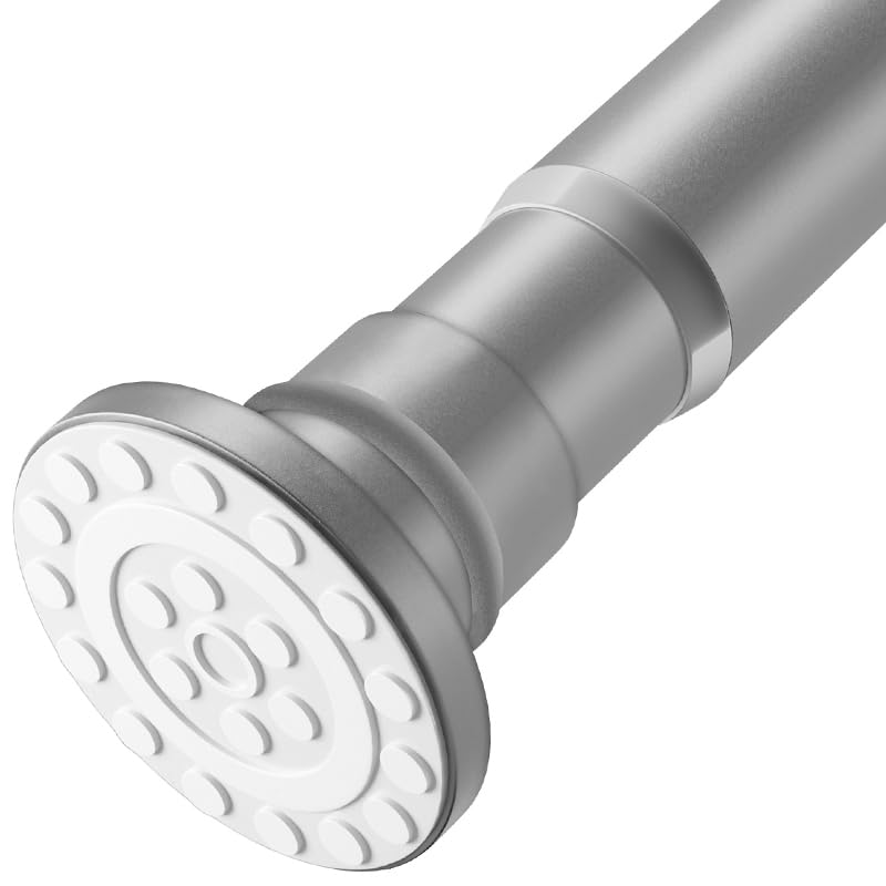 Photo 1 of XQIYY Adjustable Shower Curtain Rod 28–48 Inches – Rustproof Spring Tension Rod for Windows & Bathrooms, No Drilling, Heavy Duty with Dual Brackets, Fits Smooth & Rough Surfaces, Grey
