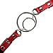 iiniim PU Leather Double Metal Ring Open Mouth Gag Couples Role Play Toy (Black Red, One Size)