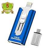 USB Flash Drive Memory Stick iPhone Backup Drive Photo Stick Mobile iOS Flash Drive for iPhone OTG Android Type C Phone Stick Storage iPad USB 3.0 Flash Drive iPhone Jump Drive PHICOOL 128GB Blue