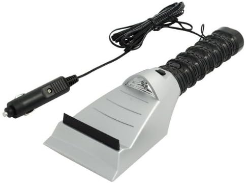 12 Volts Car Heated Ice Scraper Heated Element & Rubber Squeegee with LED Light