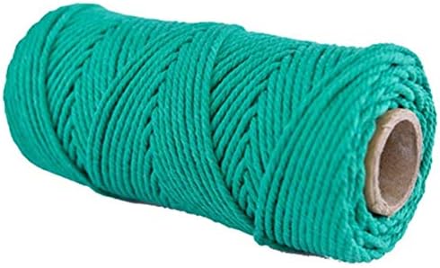 Macrame Cord 3mm 4mm -Black Gray White Cotton Cord -100% Natural Cotton String -Macrame Pattern -Craft Yarn -Rope (Glass Green, 4mm)