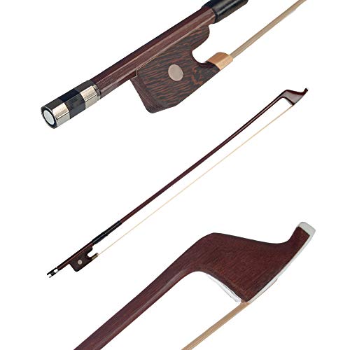 Muslady 4/4 Double Bass Brazilwood Bow German Style Bows Horsehair Bow Hair Great Balance Point Orchestral Strings Accessories