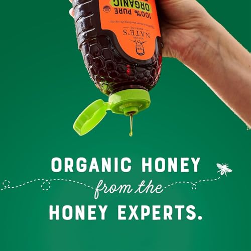 NATE’S ORGANIC 100% PURE, RAW & UNFILTERED HONEY – USDA CERTIFIED ORGANIC – 16OZ. SQUEEZE BOTTLE