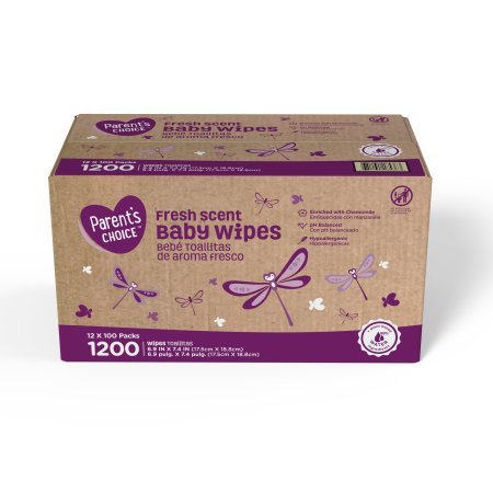 Parents Choice Baby Wipes, 12 packs of 100 (1200 count) (Fresh Scent) - Thumbnail 3