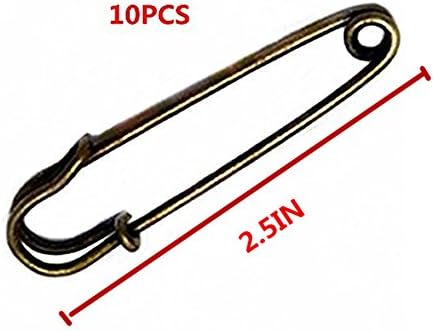 Lilith li Safety Blanket Pin Set Bronze Pins 10 Pcs (2.5IN)