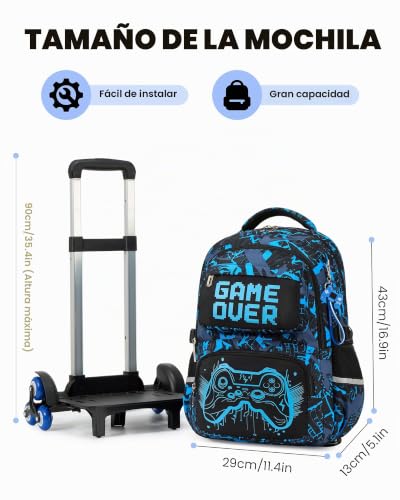 Amythe Backpack Trolley Teenagers Strap Trolley Reflective Waterproof, blue, Travel Backpacks | Waterproof Reflective Trolley Strap Large Daypack Multi-Pockets Spacious Sturdy for School Travel Hiking