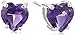 Amazon Essentials 10k White Gold Gemstone Heart Stud Earrings for Women with Butterfly Backs, (previously Amazon Collection)