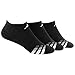 adidas Men's Cushioned No Show Socks (3-Pair), Black/ White/ Light Onix/ Granite, X-Large