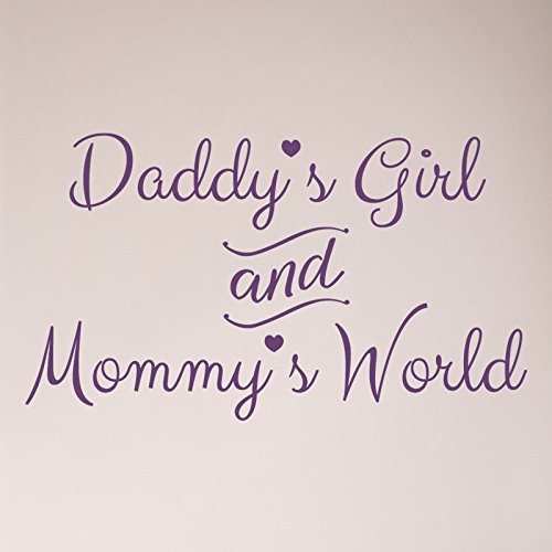24"x13" Daddy's Girl and Mommy's World Wall Decal Sticker Art Mural Home Decor Quote Baby Nursery Wall Decal Sticker Art Mural Home Decor Quote