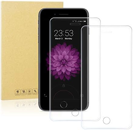 Dtdepth Tempered Glass Screen Protector For iPhone 8 Plus, iPhone 7 Plus, iPhone 6S Plus And iPhone 6 Plus (5.5inch), Full coverage, Full Glued, All Transparent, Curved Edges,No Dust Collecting 2-Pack