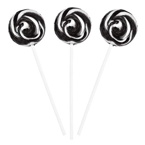 Black and White Swirl Lollipops - 12 Suckers