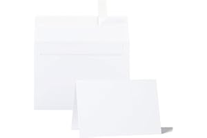 Packpal Blank Cards and Envelopes 5X7, 50Pack Self Seal White Fold Cardstock with Envelope for Wedding Invitation, DIY Note, 
