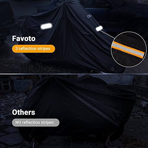 Favoto Waterproof Motorcycle Cover, Dust, Rain, Wind, Bird Droppings, Anti-Theft Cover for Motorcycle, Motorcycle, Scooter, 245 x 105 x 125 cm (XXL)