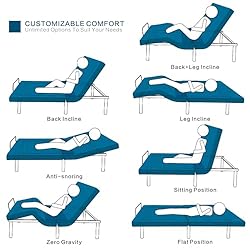 Z-hom Twin XL Electric Adjustable Bed Frame, Zero