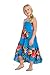 Girl Hawaiian Butterfly Dress In Hibiscus Floral colorful In Turquoise Blue