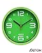 Axeton Silent Non Ticking Decorative Modern Wall Clock, 7 Inches, Green styled, AA Battery Operated