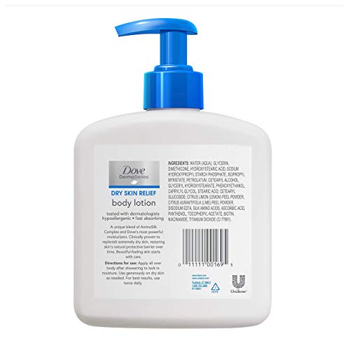 Dove DermaSeries Fragrance Free Body Lotion for Dry Skin, Good for