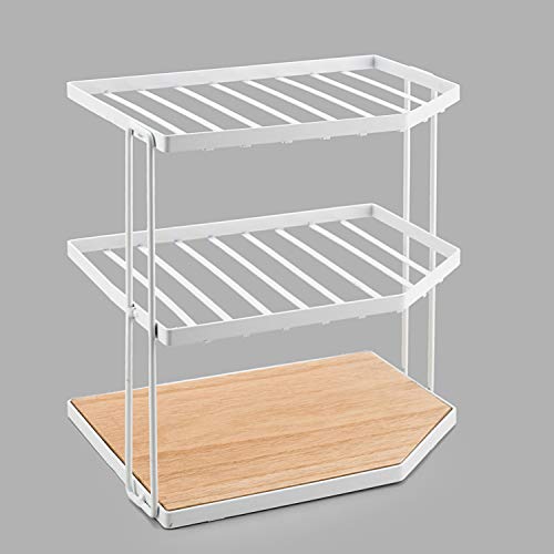 ZGZD Kitchen Corner Shelf Plate Rack 3Tier Corner Counter Organizers