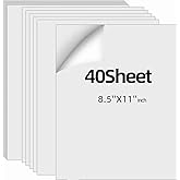 ZGBZCL Sticker Paper for Inkjet 40 Sheets 8.5" x11” Matte Sticker Printer Paper Full Sheet Labels, Sticker Paper for Printer Sticker Labels, for Laser/Inkjet (40 Sheet, 8.5''x11'')