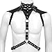 FEESHOW Men's Faux Leather Body Chest Harness Belt Warrior Steampunk Armor Costume Adjustable Black One Size