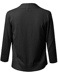 Solid Soft Stretch 3/4 Sleeve Layer Bolero Cardigan